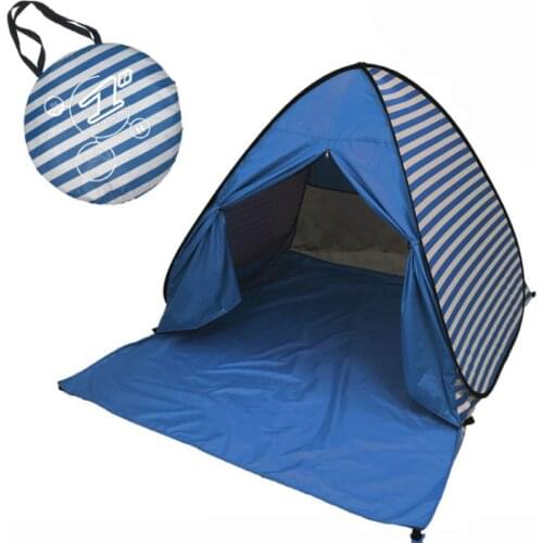 Portable beach tent!Pop up Automatically set up camping beach tent with curtain quickly open outdoor UV50+ protection