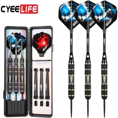 CyeeLife New18g 20g 22g 24g Professional Steel Tip Darts With Cool Dardos Feather Leaves Flights For Indoor Dartboard Games
