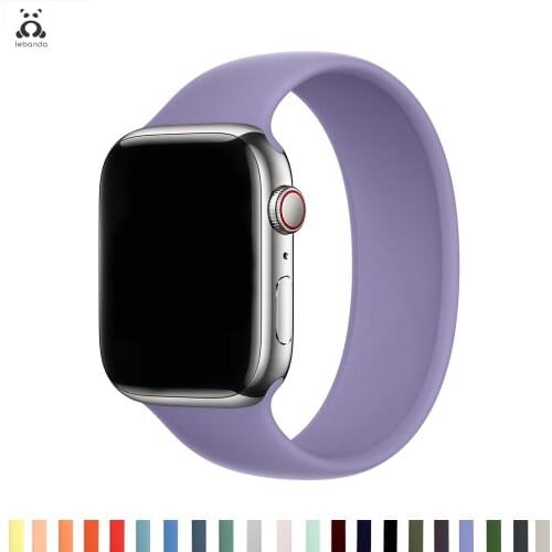 Lebanda sport band for Apple Watch Solo loop series 6 SE 5 4 3 2 1 sof liquid silicone rubber strap for iWatch replacement