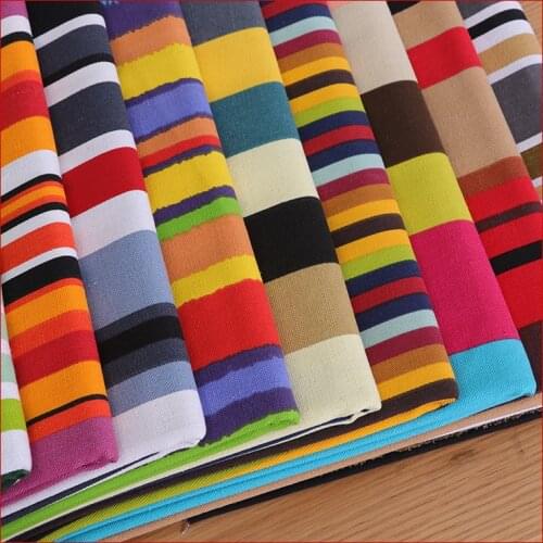 SMTA Cotton Fabric The Cloth Patchwork Fabrics By The Meter Clothing For Furniture Colored Stripes Printed Fine Sail Cloth