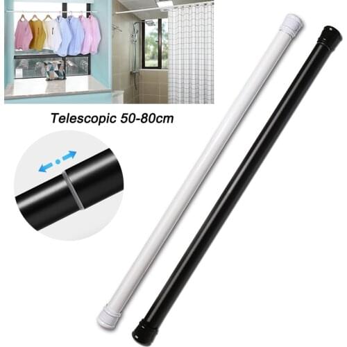 1Pc Telescopic Bathroom Shower Curtain Rod Adjustable Closet Balcony Window Hanging Clothes Pole Home Supplies