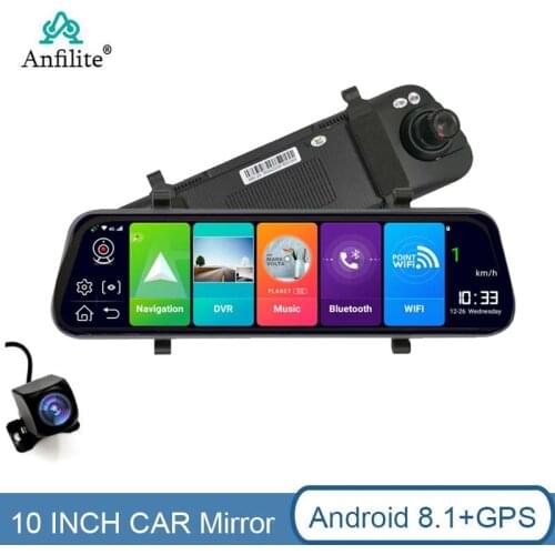 12'' Android Smart Rearview Mirror Car DVR ADAS FHD 1080P G-sensor Auto Recorder Dash cam 4G WIFI GPS Navigation wiht Free map