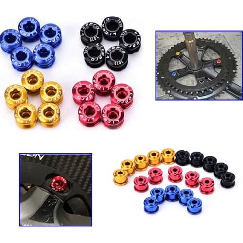 MTB Bicycle Chainring Bolts Double/single Speed Disc Gold/Sliver/Purple/Blue/Red/Black/Green Aluminum Alloy Bike Crankset Screws