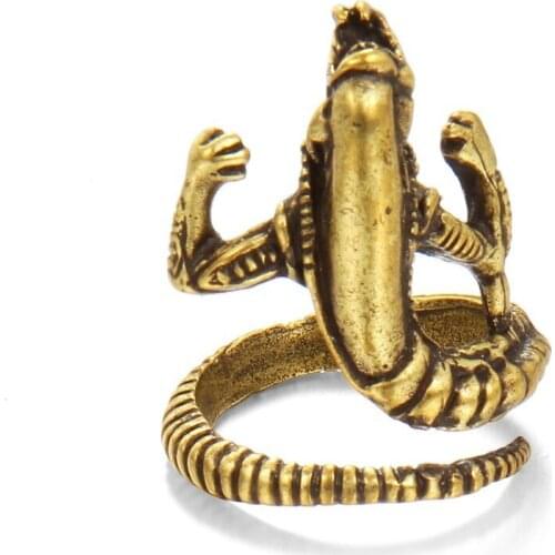 Vintage Gold Plated Open Lizard Rings Personality Exaggeration Punk Style Mens Rings Finger Ring Wedding Rings Hip Hop Jewelry