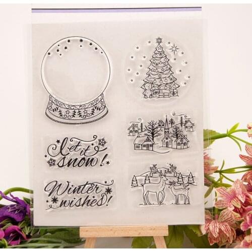 Vintage Clear Stamp for Scrapbooking Transparent Stamps Silicone Rubber DIY Photo Album Decor Arts Crafts Tree Wishes