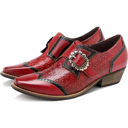 YourSeason 2021 Retro Hook Loop Pumps Ladies Genuine Leather Handmade Concise Sewing Leisure Women Party Shoes High Heels