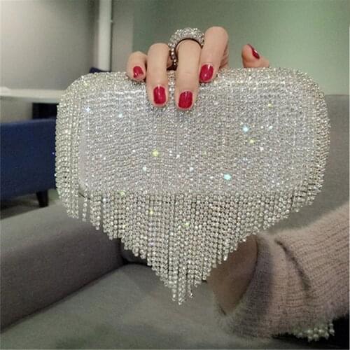 Rhinestone Wedding Purse Womens Evening Clutch Bag Luxury Design Women Handbag Small Silver Chain Shoulder Bag ZD1806