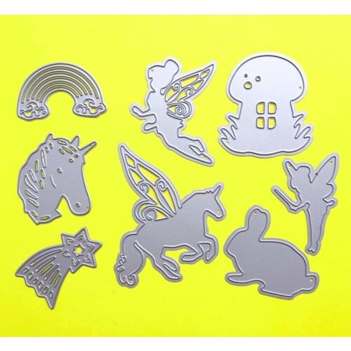 2-Set Cutting dies Unicorn & Fairy garden Scrapbook Cardmaking Paper craft DIY Stencil Metal dies