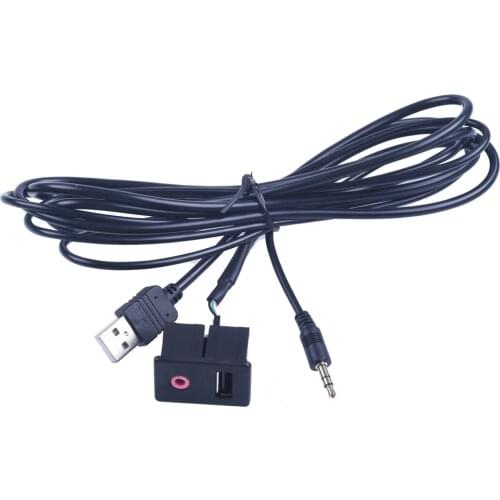 2017 Pro Car 3.5mm USB AUX Headphone Male Jack Flush Mount Mounting Adapter Panel Input for Toyota for Ford