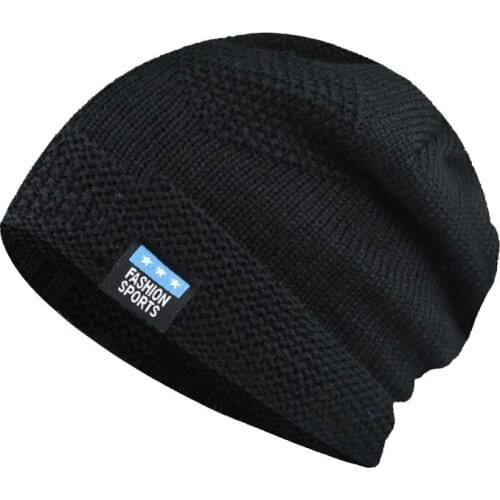 2020 New Skullies Winter Hat Knitted Woolen Cotton Hat And Velvet Beanies Outdoor Casual Cap For Men And Women