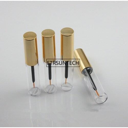 8ml Empty PETG Cosmetic Eyeliner Tube with gold Cap Beauty Makeup Liquid Sub Bottle Refillable Container F2122