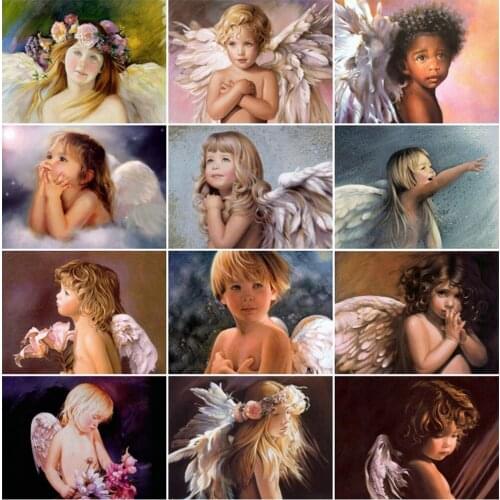 EverShine Diamond Embroidery Religion Diamond Art Painting Angel Needlework Beaded Full Drill Picture Of Rhinestones Wall Decor