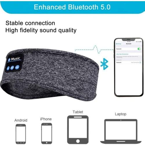 Bluetooth Wireless Sleep Eye Mask Headset Running Headscarf Headband Spots Thin Soft Elastic Comfortable Woman Travel Call
