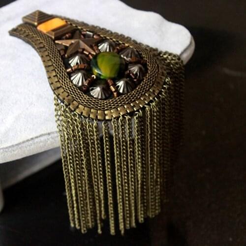 One piece breastpin tassels shoulder board mark knot Epaulet patch metal patches badges applique patch for clothing DE-2576