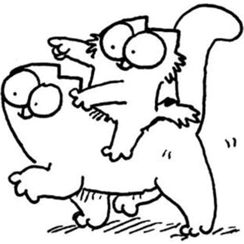 Black/Sliver Funny Cartoon Cats Car Stickers Vinyl Decoration And Decals For Cars Styling Detailing Products C 212