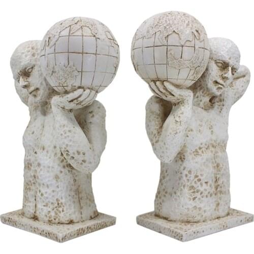 Atlas Book Holder 2Pcs Home Decoration Book Decor Creative Sculptures Greek Mythology