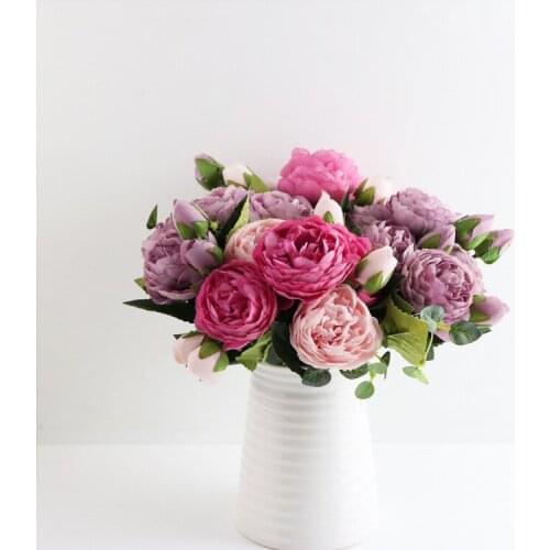 Hen Party Wedding Decoration Table Team Bride To Be Rose Peony Artificial Silk Flowers Bridal Shower Bachelorette Party Supplies