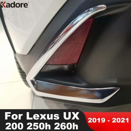 For Lexus UX200 UX250h UX260h 2019 2020 2021 ABS Chrome Rear Fog Light Decorative Strips Cover Trim Tail fog light accessorie