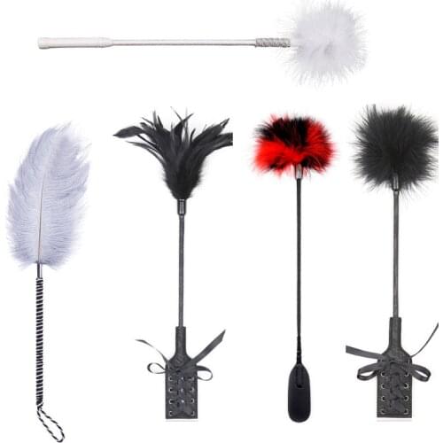 Fetish Dual Use Spanking Paddle Butt Slap Flirt Tickle Feather Flap Sex Whip Teasing Feather SM Adult Game Sex Toys