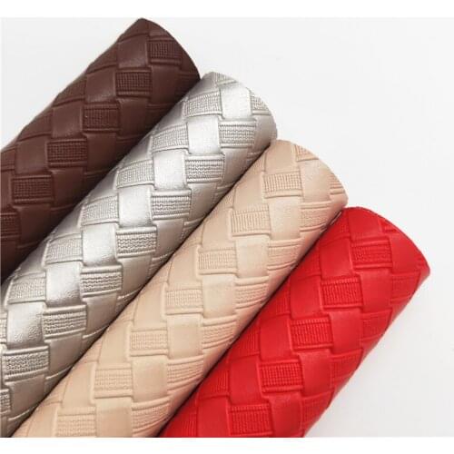 Weave Embossed Synthetic Faux leather Fabric sheets Felt Backing Leather For DIY Bows bags Earrings 21X29CM R195A