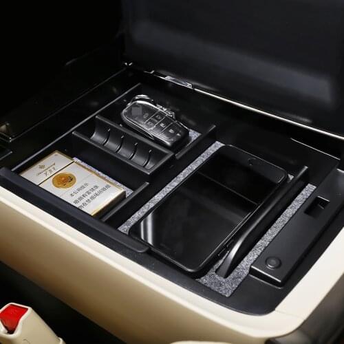 LEYI Black Abs Car Armrest Storage Box Plate for Alphard/Vellfire 2015 2018 2019 2020 Interior Accessories Styling
