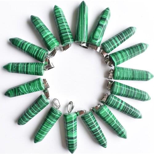 2020 fashion hot sale malachite stone pendulum point pendants charms teardrop Wholesale 24pcs/lot Free shipping