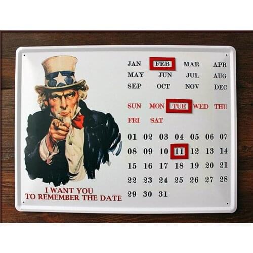30pcs/lot Metal Sign shabby chic I WANT YOU vintage tin signs calendar metal painting Poster decor for home club pub bar cafe N