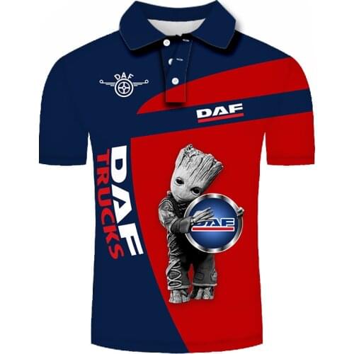 DAF Short-sleeved Mens Summer Casual Sports T-shirt High Quality 3D Digital Printing Cool Shirt Harajuku Fashion Brand Punk