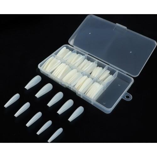 Fake Nails Full Size 1 Box of 100 Pieces of Ballet Nails Fake Nails Bed Sheet Coffin Nails Coffin Nails Flat Nail Art Nails
