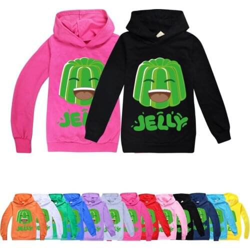 New Shooting Game Autumn Jelly Green Hoodie Kids Hooded Sweatshirt Baby Boys Hooded top Girls Pullover Jumper 2020