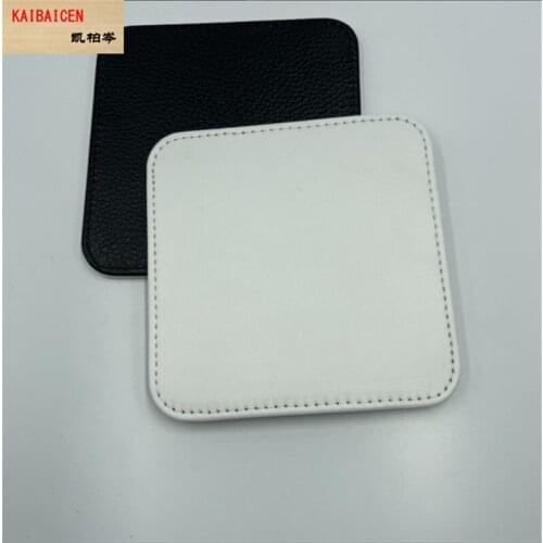 20pcs/lot 10*10cm New Blank Sublimation PU Leather Mug Pads Coaster DIY Heat Press Printing Transfer Mug cup Mat products