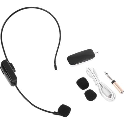 Handheld Uhf Wireless Microphone Professional Head-Wear Mic Voice Amplifier for Loundspeaker Speech Teaching Tour Guide