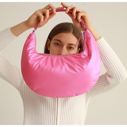 Retro Oxford Hafl Moon Tote Feather Cotton Handbags Women Fashion Leopard Print Shoulder Bags Ladies Shopper Small Handbags 2021