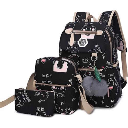High Quality School Bag College Junior High Student School Pack Bags for Girls Women Backpack Bagpack Backbag Rucksack Knapsack