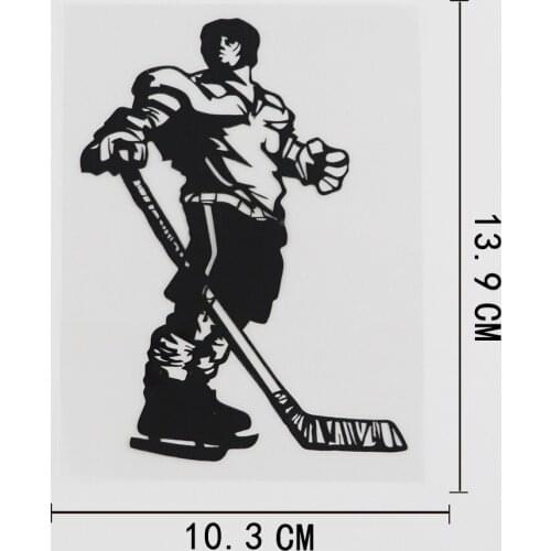 10.3CMX13.9CM Ice Hockey Player Sportsman Decal Vinyl Car Sticker Black/Silver 8A-0282