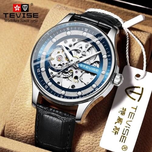 TEVISE 2021 New Watch Luxury Brand Mens Automatic Watches Men Stainless steel Skeleton Mechanical Wristwatch Relogio Masculino