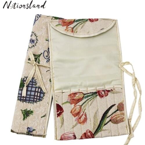 D&D Knitting Needles Bag Knitting Tools Organizer Fabric Crafts for Sweater Needle 2 Designs