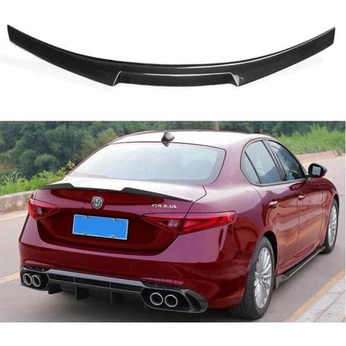 High Quality M STYLE REAL CARBON FIBER REAR TAIL WING TRUNK LIP SPOILER FOR Alfa Romeo Giulia 2015 2016 2017 2018 2019