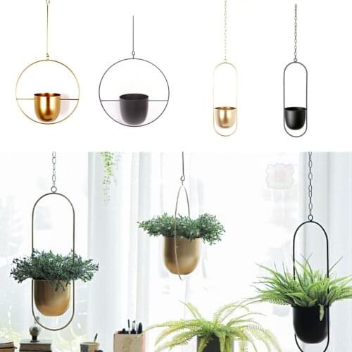Iron Hanging Flower Pot Decorative Swinging Flower Basket Wall Hanging Flower Pot Decorative Hanging Basket Wall Mount for home