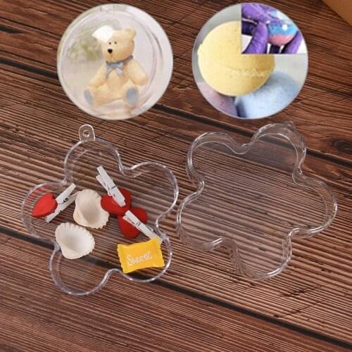 1Pc Creative Mold Flower Shape DIY Clear Plastic Bath Bomb Mould DIY Bathing Tool Accessories