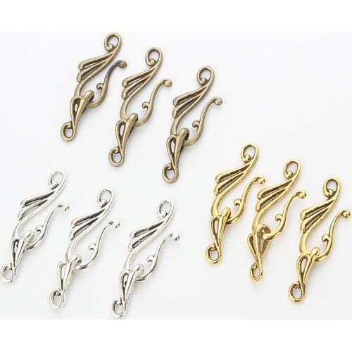 10Pcs/lot Antique Gold Musical Note-Shape Zinc Alloy Toggle Clasps Hooks For DIY Bracelet Necklace Jewelry Making Supplies