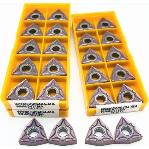 10PCS WNMG080404 MA VP15TF Carbide insert external turning tool WNMG 080404 CNC lathe parts tool WNMG turning tool
