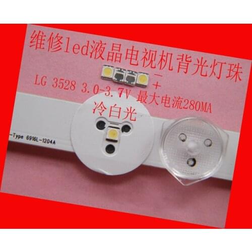 200piece/lot for repair LG LCD TV LED backlight Article lamp SMD LEDs 1W 3v 3528 2835 Cold white light emitting diode