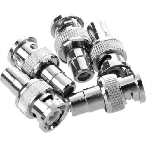 5 Pcs BNC Male Plug to RCA Female RF Coaxial Connector for CCTV Video