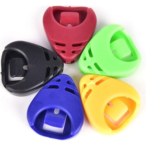 5pcs Guitar Picks Box Durable Guitar Picks Box Holder Case Electric Acoustic Guitar Parts Plastic Material Guitar Accessories