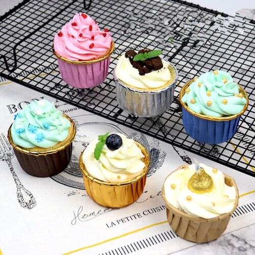 50pcs High temperature cake curling cup aluminum foil oven with cupcake muffin dessert paper cup diy baking accessories