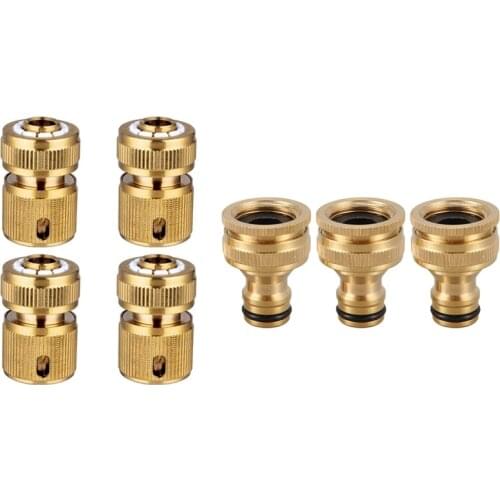 7 Pcs Quick Connector Tap Connector for Garden Irrigation Watering Hose Pipe Fitting Adapter, 3 Pcs A & 4 Pcs B