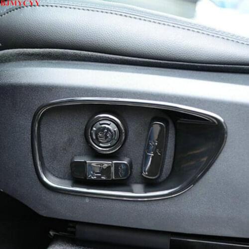 BJMYCYY Car Interior accessories frame Adjustment Seat Frame Cover 2pcs for Land Rover Discovery Sport 2015-2019