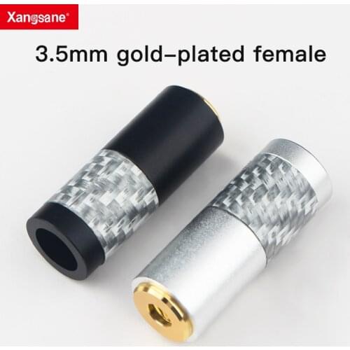Xangsane 4pcs XS-3.5mm female carbon fiber aluminum alloy pure copper gold-plated three-section female balance DIY headphone
