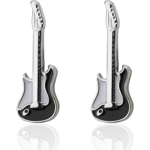 C-MAN Luxury shirt silvery Guitar Cufflinks brand Hipster Cufflinks For Men Gift for Husband Gift for High Quality Men Gift